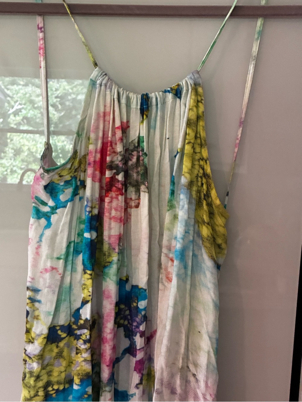 NWT intimately free people floral Tie-Dye Maxi Dress, low back, slit, sold out!